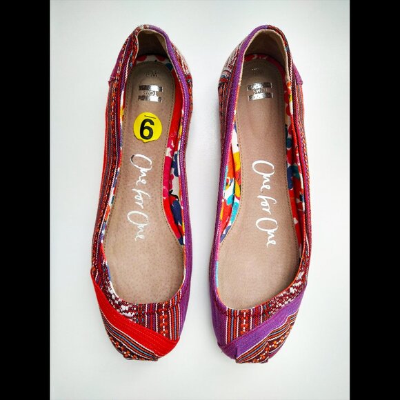 Toms Shoes - Beautiful Multicolour Woven Flats, Women's Size 9 - Picture 3 of 5